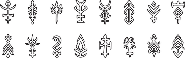 Collection of 12 unique abstract botanical designs © shamima