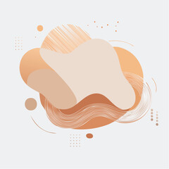 Organic Flowing Shapes Vector Background in Soft Natural Tones