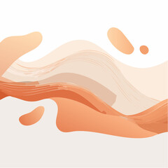 Contemporary Abstract Liquid Shapes Vector Background, Soft Earth Tones