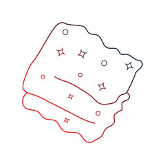 Blanket doodle icon with white background vector stock illustration