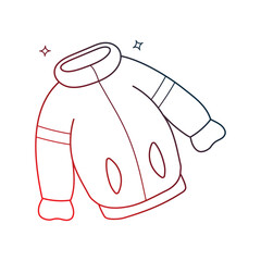 Jacket doodle icon with white background vector stock illustration
