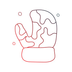 Mitten doodle icon with white background vector stock illustration