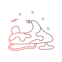 Snowmobile  doodle icon with white background vector stock illustration