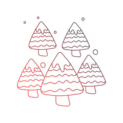 Forest  doodle icon with white background vector stock illustration