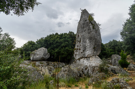 Monolith of Araklis near Anagi in Ithaka, Greece
