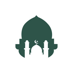 Ramadan ornament with mosque background featuring decorative frame