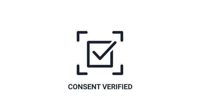 Consent Verified Checkmark Icon Symbol.