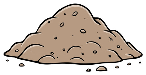 Fototapeta premium Pile of Dirt Cartoon Illustration