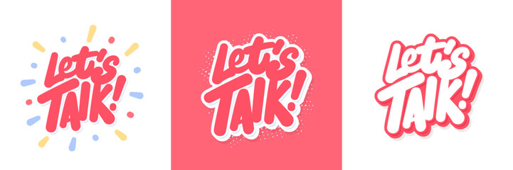Lets Talk Hand Lettering Sticker Set