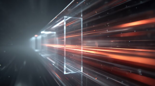 A precision-built firewall interface visualized as a glowing translucent barrier blocking streams of digital data Captured from a