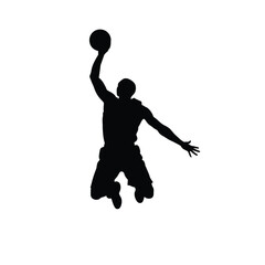 Basketball Player Dunking Silhouette © Ishara sandeepa