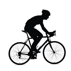 Fototapeta premium Cyclist Racing Silhouette