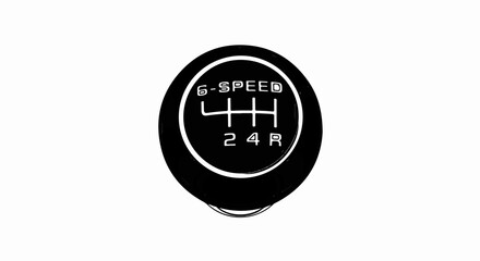 Black 6-speed manual transmission shift knob with gear pattern shown