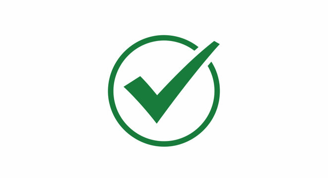 Green Check Mark Symbol Icon.