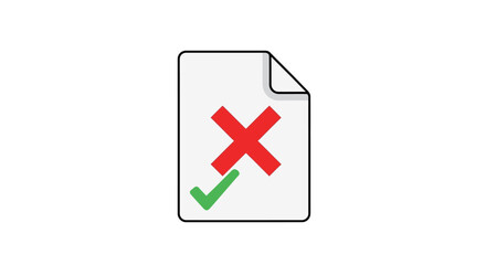 Obraz premium Rejected Document with Red Cross Mark.