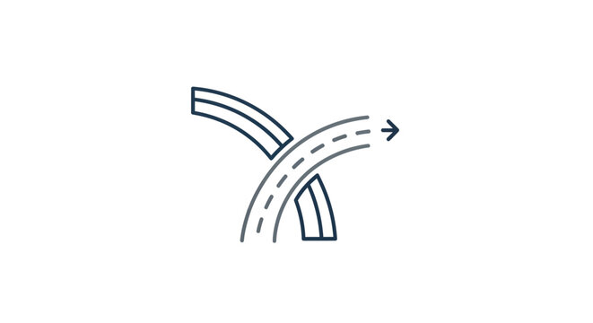 Road Curve Direction Arrow Sign.