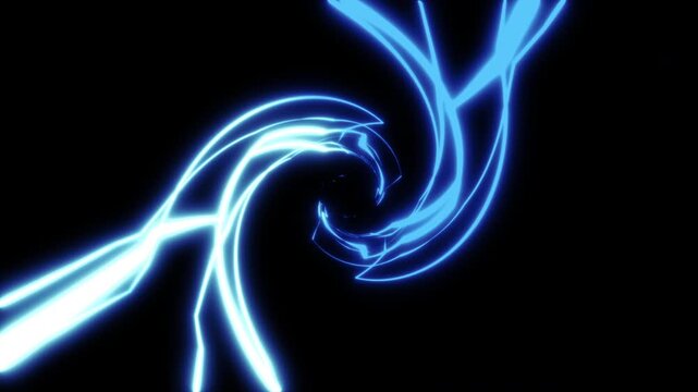 Blue Electric swirl lightning spark loop effect animation