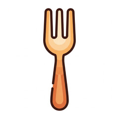 Fototapeta premium Golden Fork Icon: A clean, inviting image of a golden fork, perfect for culinary projects.