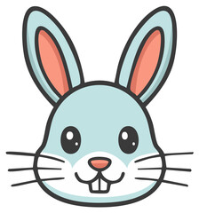 Obraz premium Adorable cartoon bunny rabbit face with big ears and whiskers