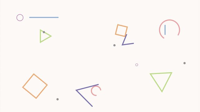 Abstract memphis style geometric shapes and patterns background