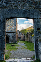 Fototapeta premium Ruins of the Royal Weapons and Ammunition Factory of Orbaizeta. Navarre. Spain