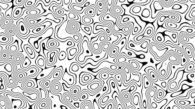 Mesmerizing organic black and white abstract flowing pattern design background