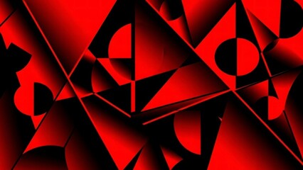 Obraz premium Crimson Geometry: A striking abstract composition of geometric shapes in shades of crimson and black, the art piece evokes a sense of modernism and depth, the perfect background design. 