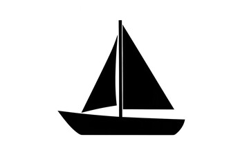 Sailboat icon representing sailing, recreation, marine travel, ocean navigation, and nautical adventure with a transparent background