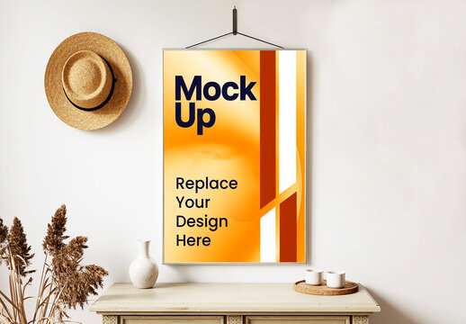 Indoor Hanging Poster Frame Mockup