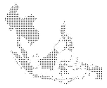 Black Dot Southeast Asia Map Asian Country