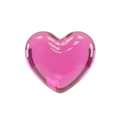A pink heart shaped balloon on a white background