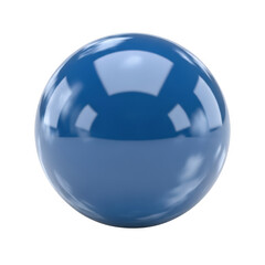 A shiny blue sphere on a white background