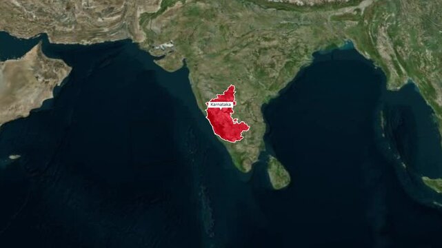 Karnataka India Map Animation Highlighted for Tourism and Literacy