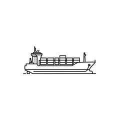 Cargo Ship Illustration Highlighting Commercial Shipping and Maritime Transport