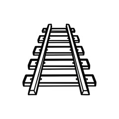 Empty Railroad Track Leading Into the Horizon for Transportation and Travel Themes