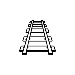 Empty Railway Track Leading into the Horizon for Transportation and Travel