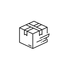 Minimalist Black and White Hand-Drawn Illustration of a Cardboard Box