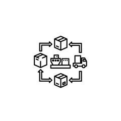 Logistics and Supply Chain Management Concept with Freight Transport and Warehousing