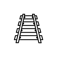 Minimalist Black and White Illustration of Railroad Tracks for Transportation and Travel Themes