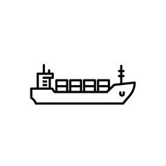 Minimalist Illustration of Cargo Ship for Maritime Logistics Concept