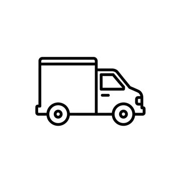Minimalist Line Art Illustration of a Modern Delivery Van for Logistics