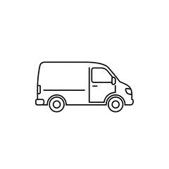 Minimalist Line Drawing of a Cargo Van for Transportation and logistics Design