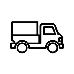 Fototapeta premium Minimalist Line Drawing of Delivery Truck for Logistics and Transportation Concept