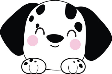 Cute Smiling Cartoon Dalmatian Puppy