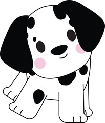Cute Cartoon Dalmatian Puppy