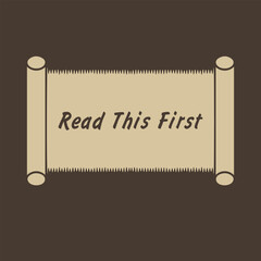 Read This First Scroll Label Illustration