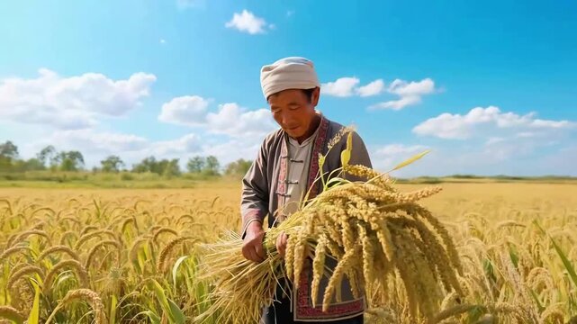 The golden millet crop has had a bountiful harvest