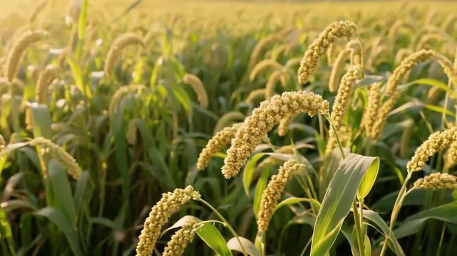 The golden millet crop has had a bountiful harvest