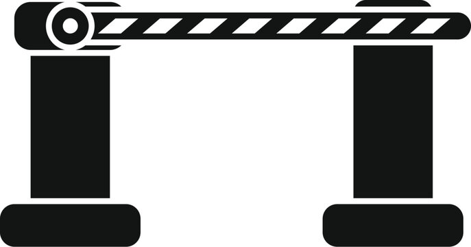Boom barrier gate preventing entry, symbolizing security, control, and no access