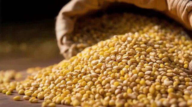 The golden millet crop has had a bountiful harvest